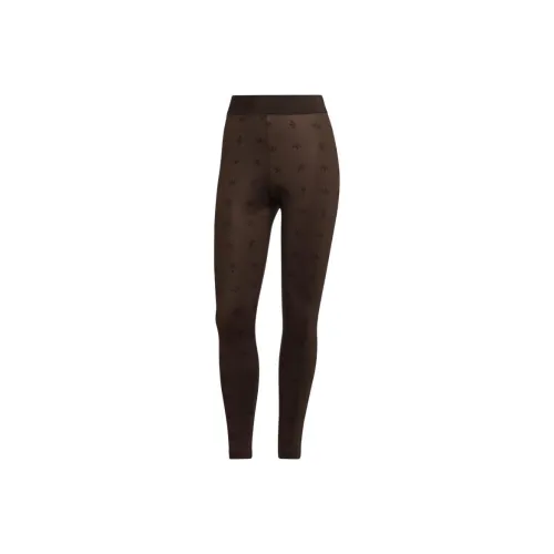 Adidas ALLOVER PRINT 7 8 HIGH Waist ALLOVER PRINT Leggings Спортивные брюки Женские Коричневый
