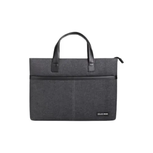 Deli Oxford+Leather Laptop Bag Men's Black