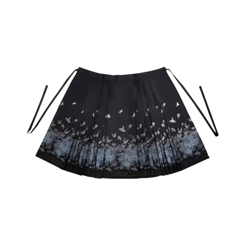 A LIFE ON THE LEFT Повседневный Длинный Юбка Женская Глубокий Черный