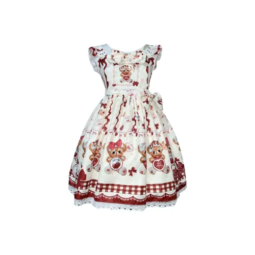 FUSHENG Журнал Медвежонок Полный комплект + Головной убор + Коробка Женские Лолита Платья