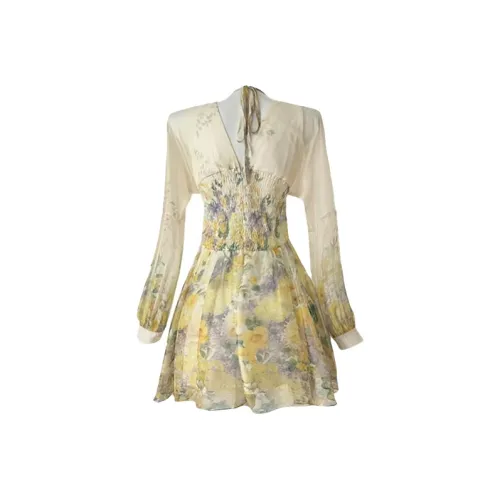 SCCREBEL OFFICIAL Длинное платье с длинными рукавами женское многоцветное