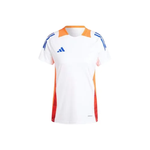 Adidas Tiro 24 Соревнование Тренировки Джерси Футбол Джерси Женская Белая Application Солнечный Красный