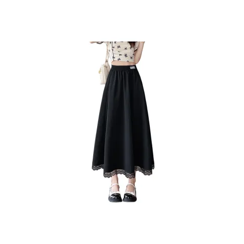 SITOL Повседневный Длинный Юбка Женская Черная