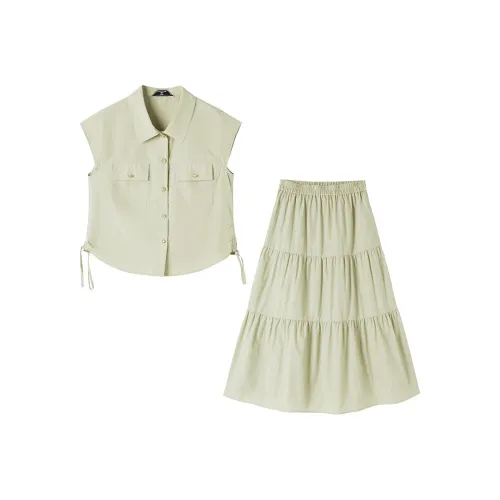 XIANGYING Комплект с юбкой Женские Хаки зеленый