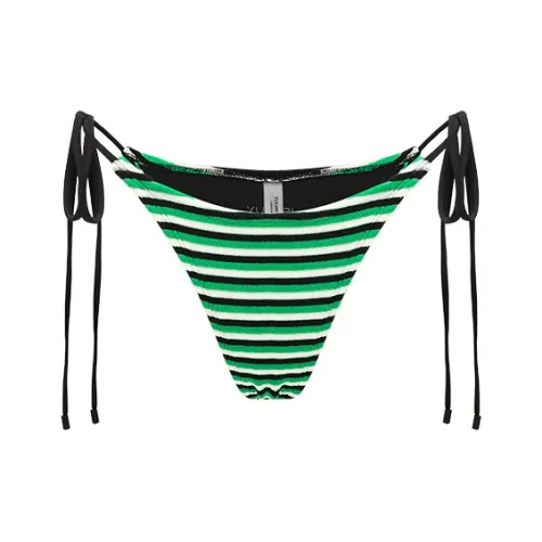 YUKARI SWIM Плавки Женские Черный Зеленый Белый Полосы