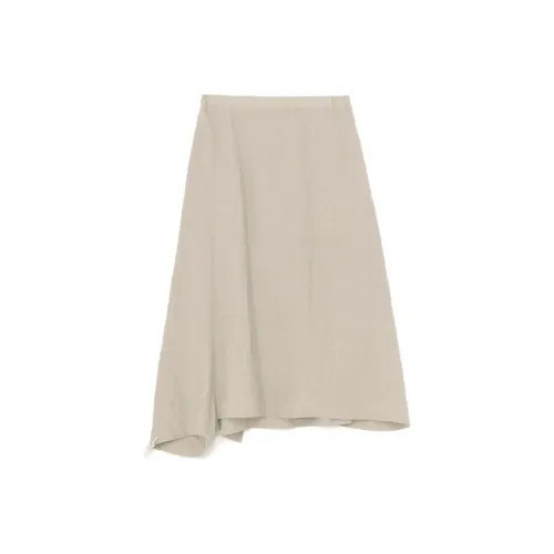 Yohji Yamamoto Повседневный Длинный Юбка Женская Айвори