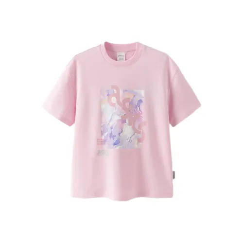 Asics Japanese style light trend T-рубашка розовая подростковая