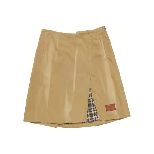 Acne Studios SS25 Повседневный Длинный Юбка Женские Охра