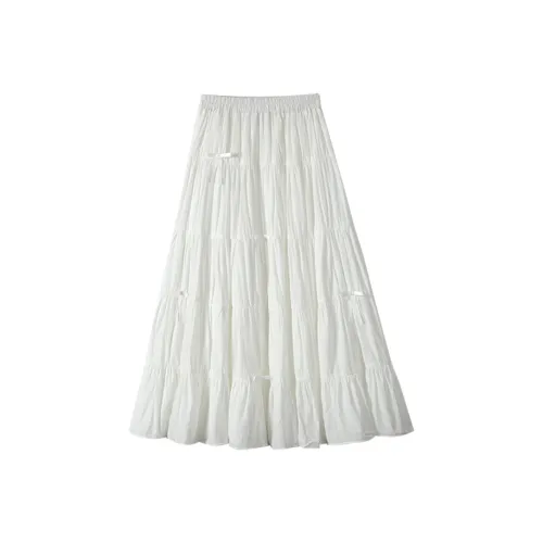 ABBY GODDESS Повседневная длинная юбка Женская Белая