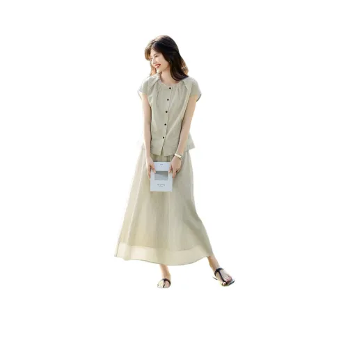 XWI Серо-белые полосы Женские Комплекты с юбкой