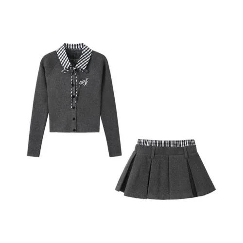 ONE PASS STUDIO Комплект с юбкой Женские Серый