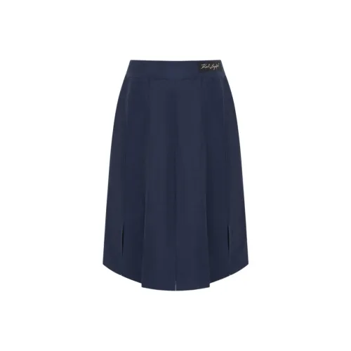 KARL LAGERFELD Повседневный Длинный Юбка Женская Морской Синий