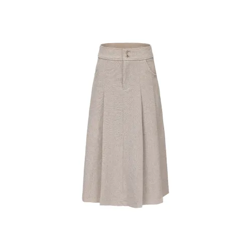 CHIWAWAMEME Повседневный длинный юбка женский молочный кофейный