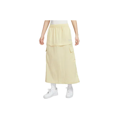 Nike Sportswear Повседневный Длинный Юбка Женские Светлый хаки
