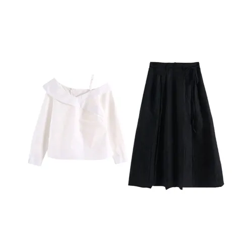 SNZX Комплект с юбкой Женская Белая+Черная