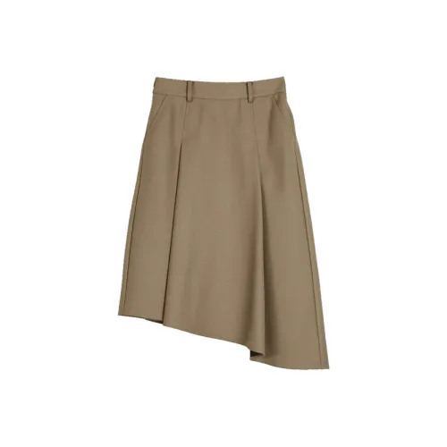 ELLE Повседневный Длинный Юбка Женские Хаки