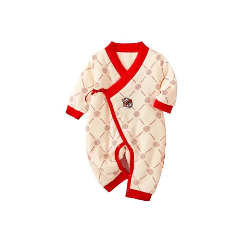 October Mommy Красно-белый Awakening Lion 803 Детские комбинезоны / ползунки