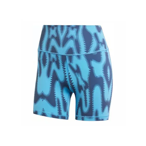 Adidas Все ME Printed Короткий Леггинсы Спортивные шорты Женские Половина Синий Градиентный