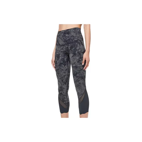 lululemon Wunder Under Спортивные брюки Женские Стираемые Мраморный Титан Глубокий Уголь