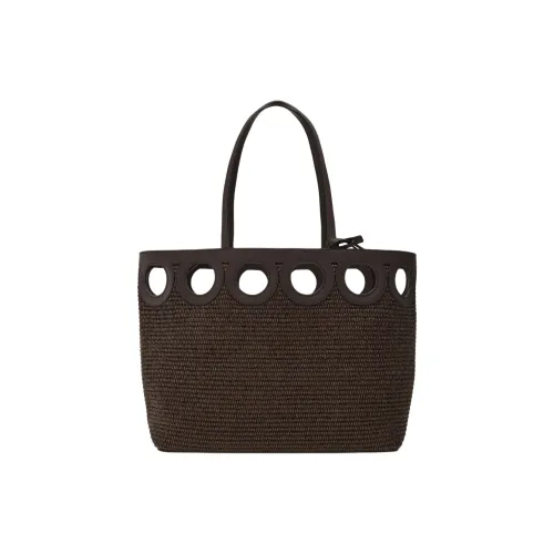 Ferragamo Gancini Телячья кожа Тоут Сумка Сумка для покупок Сумка Сумка через плечо Большая Женская Темно-коричневая