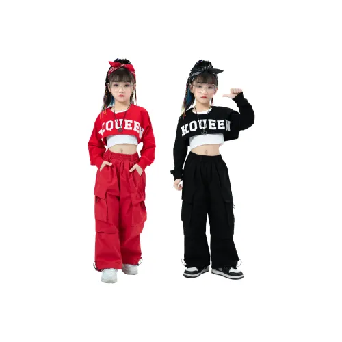 ULOVAZN Уличный Танцевальный Мода Однотонный Буква Хип-хоп Джаз Танцевальный Костюмы Подростки