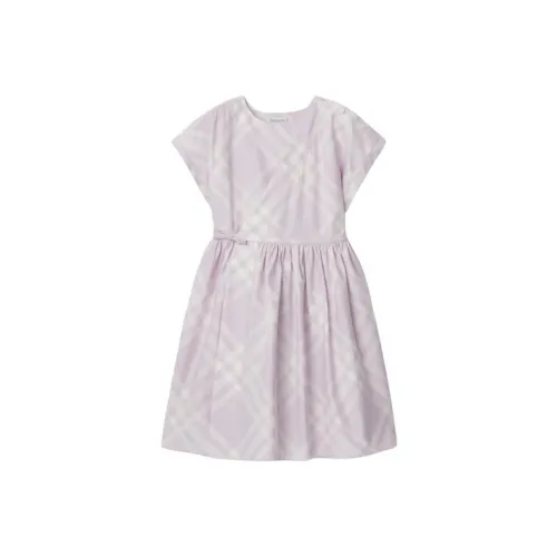 Burberry SS24 Короткий рукав Платье для девочки Мягкий фиолетовый Сирень