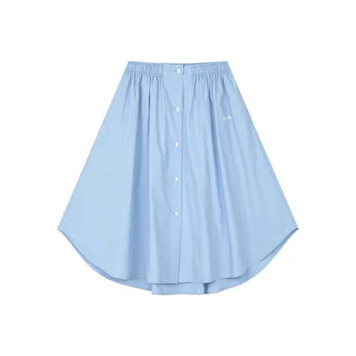 UOOYAA Повседневный длинный юбка женский синий