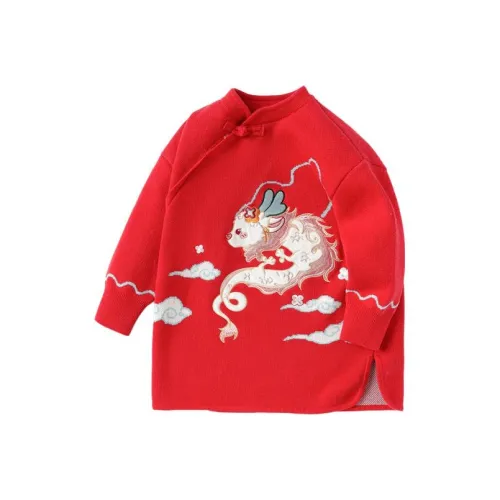 Balabala Платье Год дракона Серия CNY Красный тон Детский