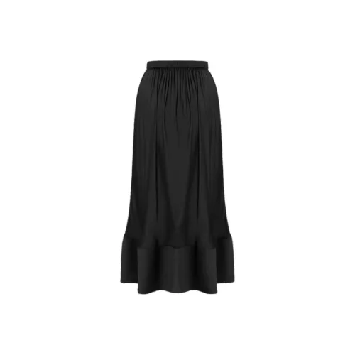 LOUIS VUITTON Вельвет Подол Юбка Повседневная Длинная Юбка Женская Черная