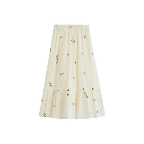 Inman Повседневный Длинный Юбка Женские Fragrant Светлый Абрикос