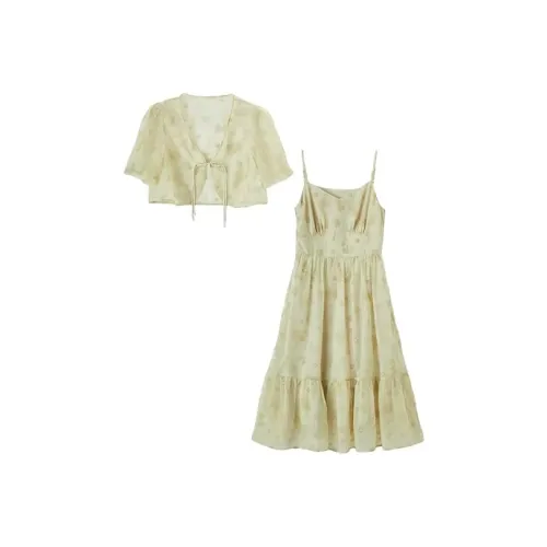 HUINIAN Комплект с юбкой Женские Фруктовый зеленый