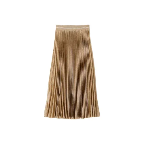 MIU MIU Повседневный Длинный Юбка Женские Золото