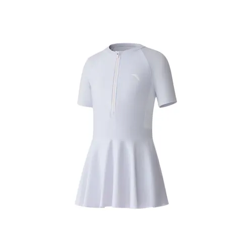 Antakids Облегающий Детский Купальник Подростки Deep Фиолетовый Чисто Белый