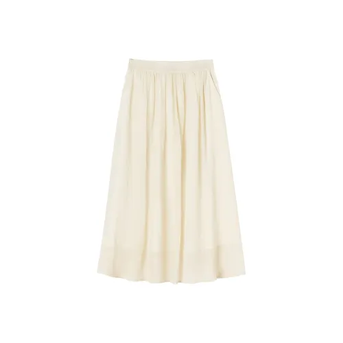 XIANGYING Повседневная длинная юбка женская бежево-желтая