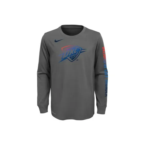 NIKE Серые Школьные Рубашки с коротким рукавом