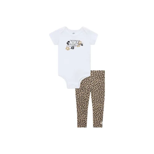 nike Малыш 12 24М 2 предмета Комплект Леггинсы Набор для младенцев и малышей Костюм Малыш Белый + Темно-бежевый