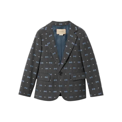 GUCCI Бизнес-костюм Пальто 2024 Предзимняя коллекция Темно-серый Детский