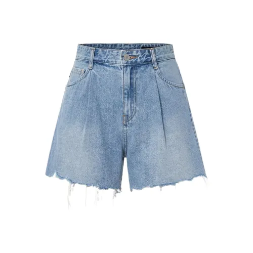 MOCO Джинсовые шорты Женские Джинсовый Светло-Синий