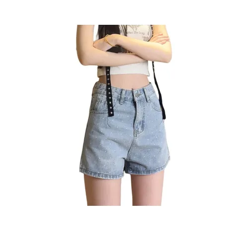 HELEH Джинсовые шорты Женские Светло-синие