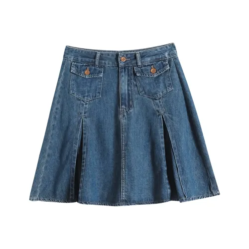 FAWENXIANGZI Джинсовые короткие юбки Женские Винтажный синий