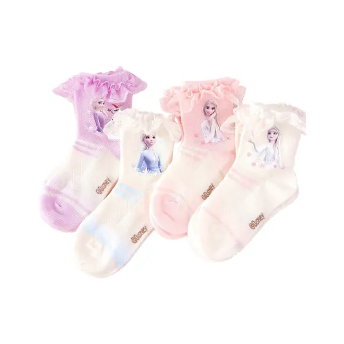 Диснеевские принцессы носки 4 штуки ледяной снежный принцесса для детей 3-7 лет
