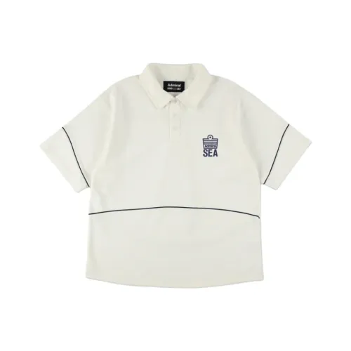 Wind And Sea Admiral Collaboration Белое Унисекс Поло