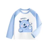 [Реглан с длинным рукавом] Белый и синий Монстр Нуби