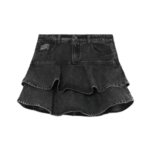 Mini Cream SS24 Джинсовые короткие юбки Женские Черный