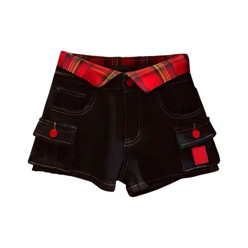 VKXOW Джинсовые шорты Женские Черные