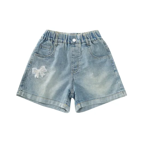 Mu Anmu Повседневный Удобный Модный Бант Вышитый Деним Детский Синий