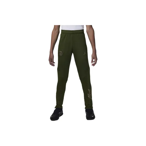 Jordan Paris Saint Germain Strike Fourth Вязаные тренировочные брюки для детей оливково-зеленый