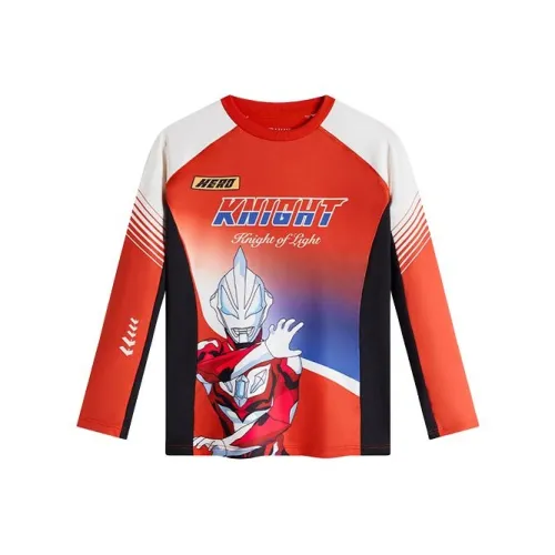 Antakids Ультрамен Co Бренд Серия T Рубашка SS25 Оранжевый Красный Дети Возраст 3-7 Лет