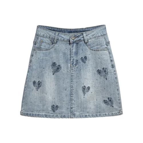 Cypress House Джинсовые короткие юбки Женские Светло-синий