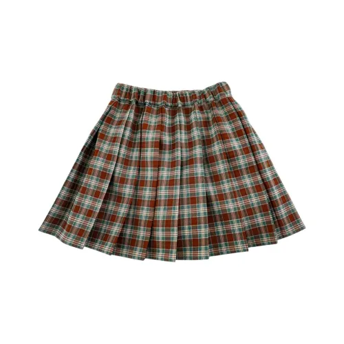YOEHYAUL Юбка Красная и Зеленая Клетка для Детей Возраст 3-7 Лет